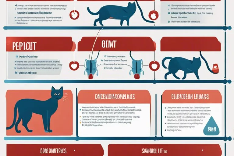 Illustrated infographic with cats and various text sections.